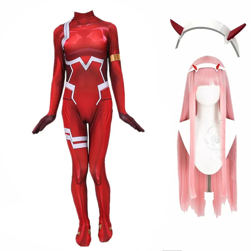 Anime Cosplay London - 女性セクシー全身タイツスーツ ゼロツー コスプレ衣装 ボディスーツ ロンドン・イン・ザ・フランキス 02