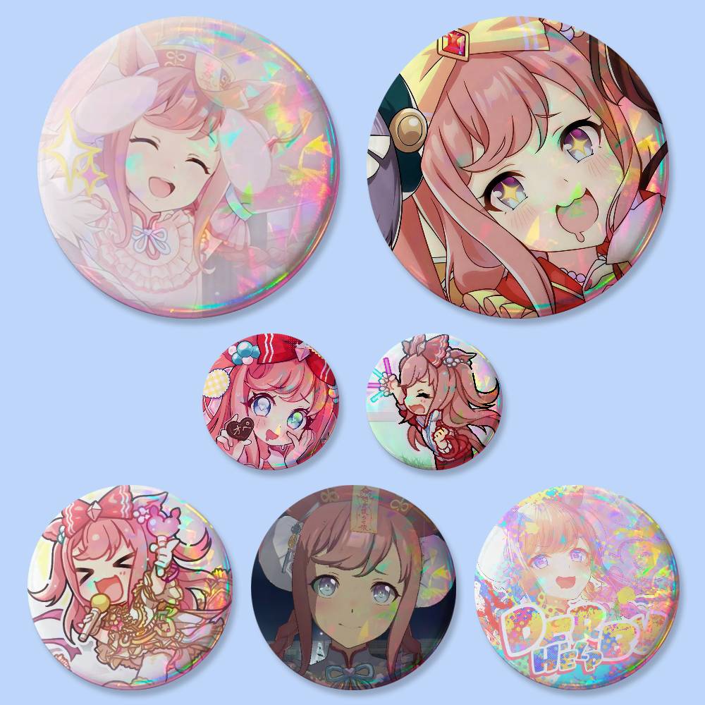 Anime Cosplay Girlfriend - キュートガールアグネスデジタルアニメバッジ25 32 44 58 75mm丸型コスプレピンバッグデコレーションファンコレクトフレンドギフトブローチお土産