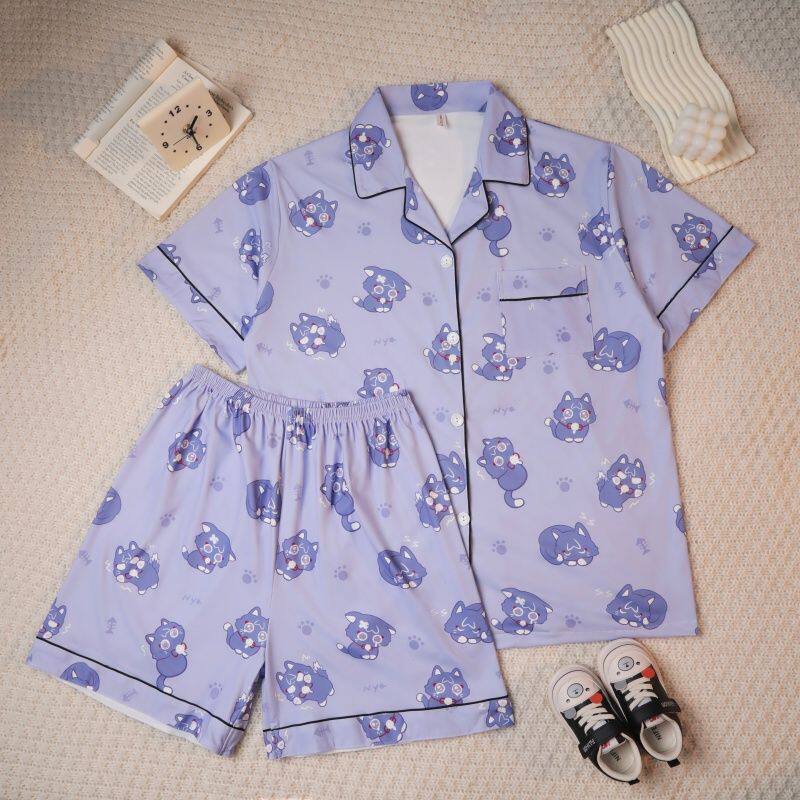 Anime Cosplay Dress - 原神インパクト放浪者コスプレ衣装夏長袖パジャマホームドレス学生アニメ男性女性ホームウェアギフトハロウィン