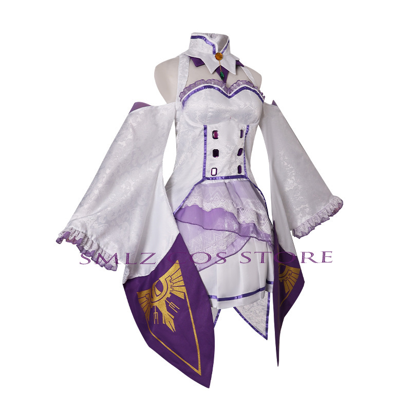 エミリアコスプレアニメ再ゼロカラハジメル異世界生活衣装白制服 - Anime Cosplay Dress のレビューと価格