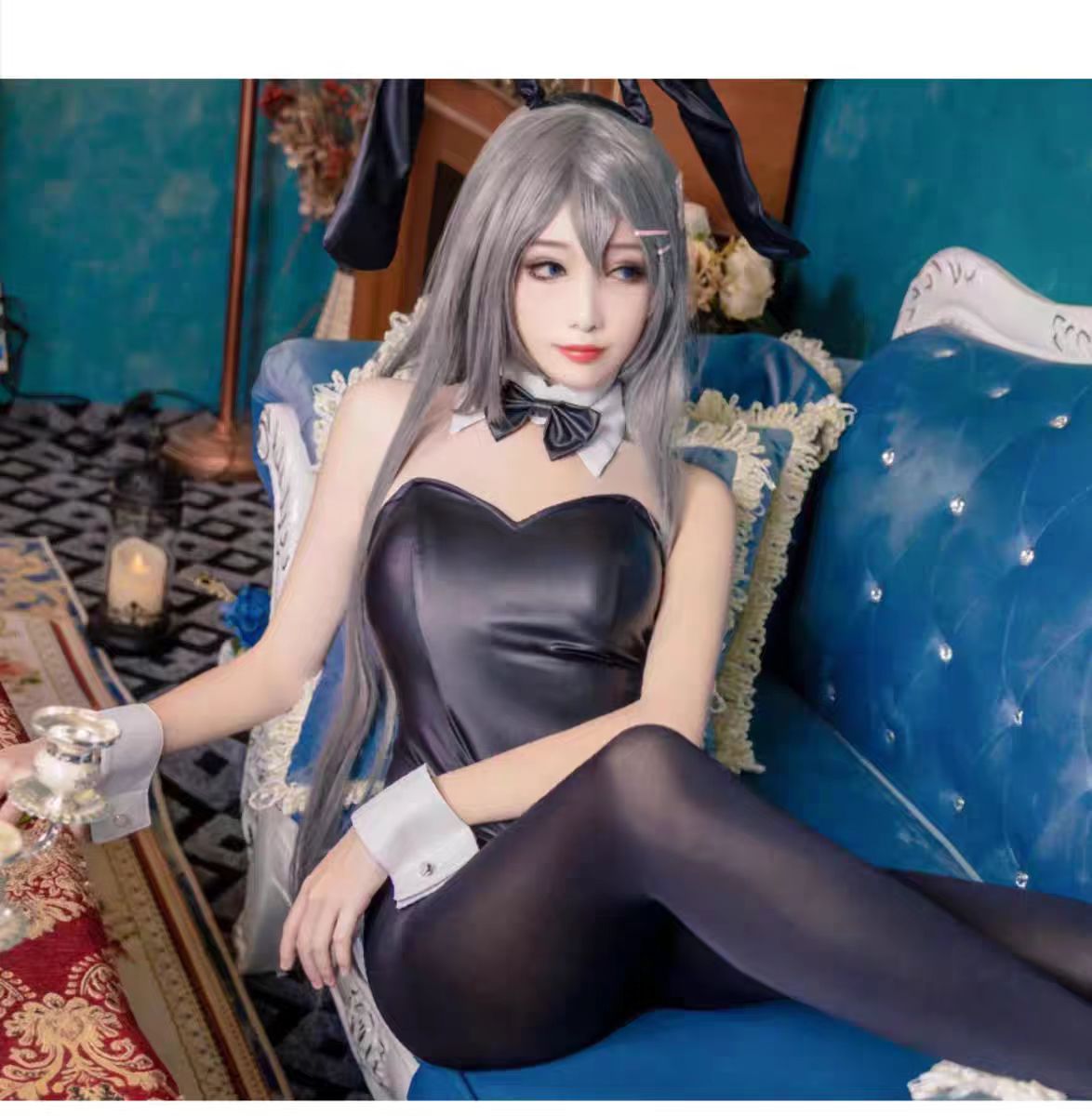 セクシーなバニーガール桜島麻衣コスプレ衣装ジャンプスーツバニ - Anime Cosplay Bodysuit のレビューと価格